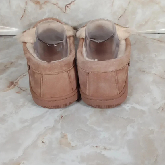 Lamo Harrison Men's slippers tan suede leather size 9 or women 9.5 - Picture 3 of 7